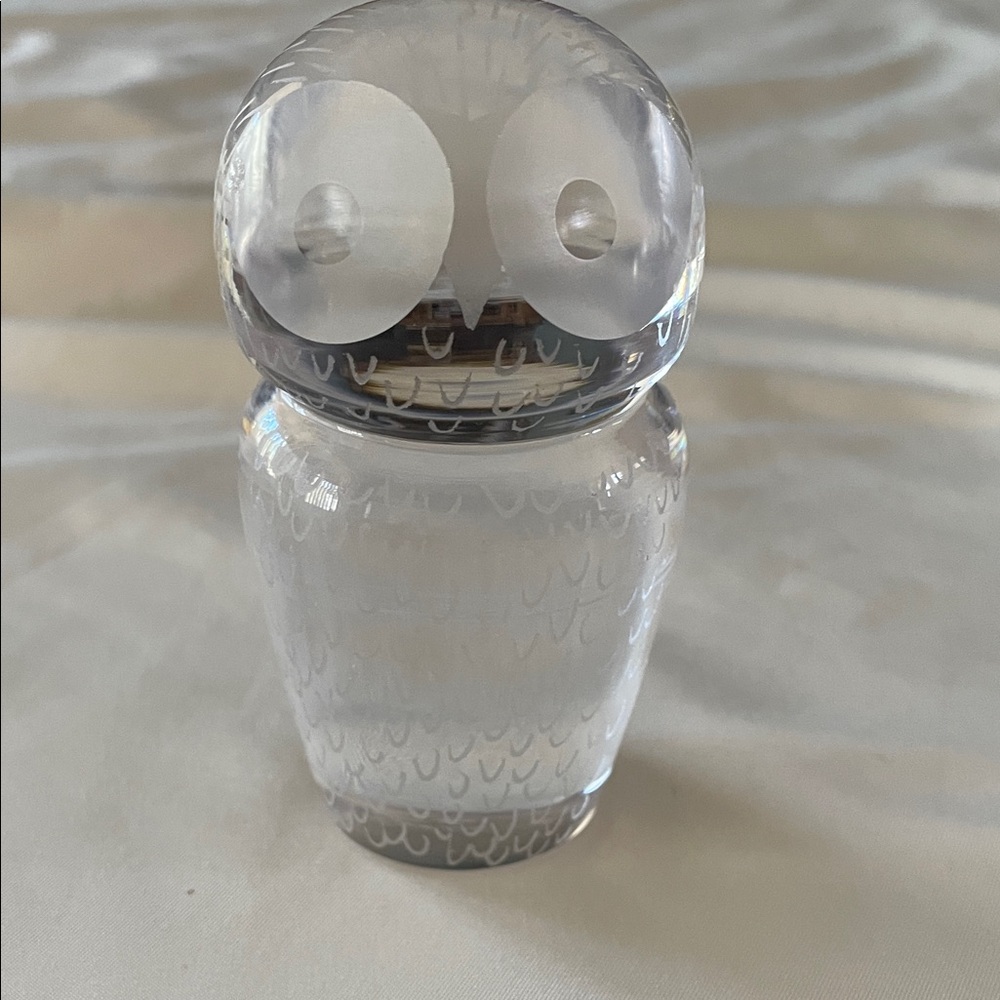 V,Lindotrand Koha 92458 Clear Glass Owl Figurine